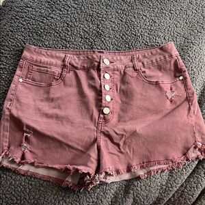 Women's Distressed Button-Fly Shorts